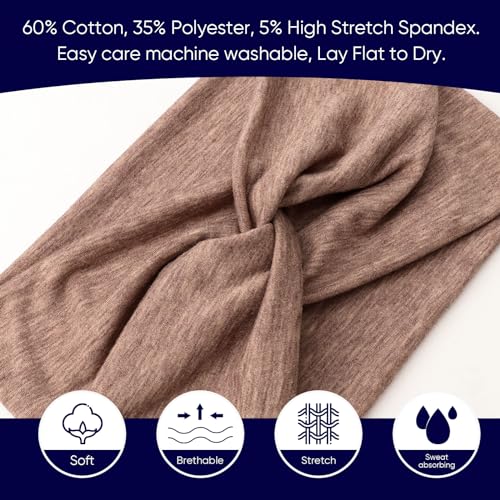 Image of DRESHOW 4 Pack Turban Headbands for Women Wide Vintage Head Wraps Knotted Cute Hair Band Accessories