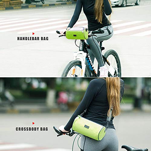 Ajcoflt Bolsa para guidão de bicicleta Bolsa para balde de bicicleta com tela de toque Bolsa de arma
