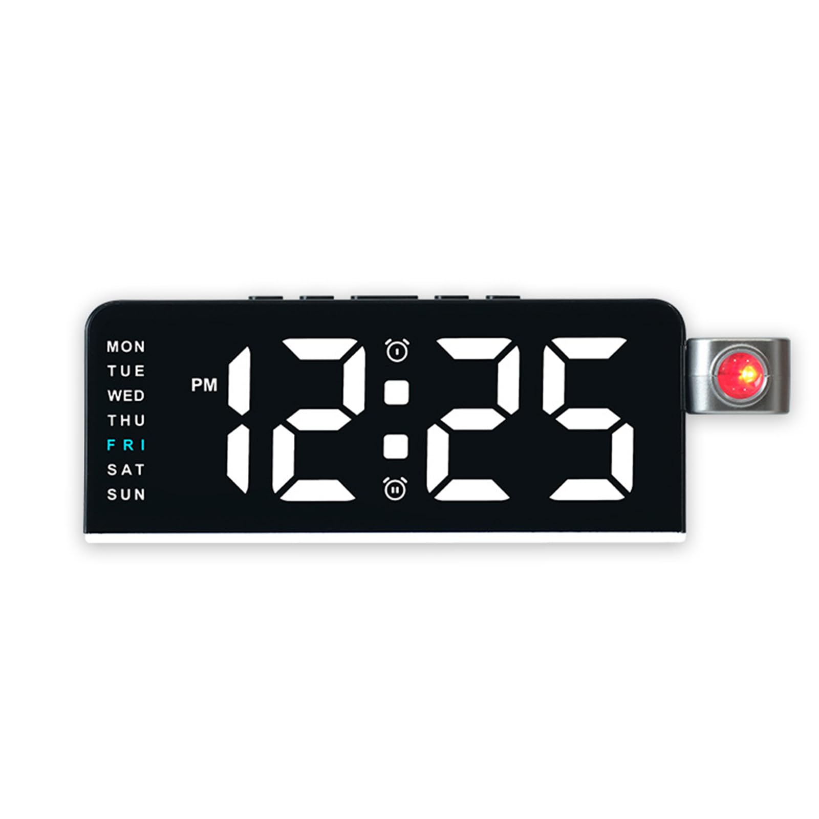 Shurhome Digital Projection Alarm Clock with 180° Rotatable Ceiling Projector, Loud Alarms, Temperature Date for Bedroom Temperature Date for Bedroom