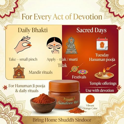 Image of Orange Sindoor Powder for Puja, Hanumanji and Ganesh ji, Pack of 2-100gm Each