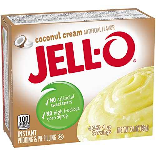 Jell-O Instant Pudding & Pie Filling, Coconut Cream, 3.4-Ounce Boxes (Pack Of 4) #TOP2