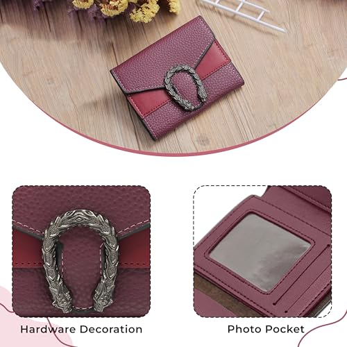 Image of Kraptick Women s Wallet Stylish Compact Purse Clutch with Card & Coin Holder Debit Card Organizer, Travel Wallet & Money Organizer for Women with 8 Card Slots (Burgundy) (Pack of 2)