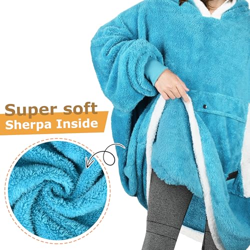 Image of Catalonia Oversized Hoodie Blanket Sweatshirt, Comfortable Sherpa Giant Pullover with Large Front Pocket for Adults Men Women Teenagers Wife Girlfriend