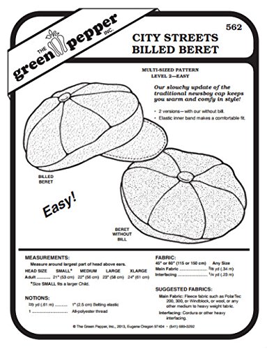 City Streets Billed Beret Hat 562 Sewing Pattern (Pattern Only)