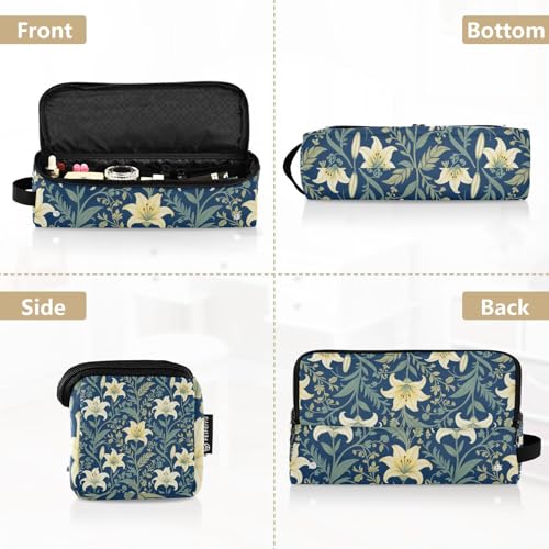 Organizador 2 en 1 para herramientas de cabello con tapete resistente al calor desmontable, bolsa para planchas, rizadores y secadores, diseño floral retro Lily miniatura 5