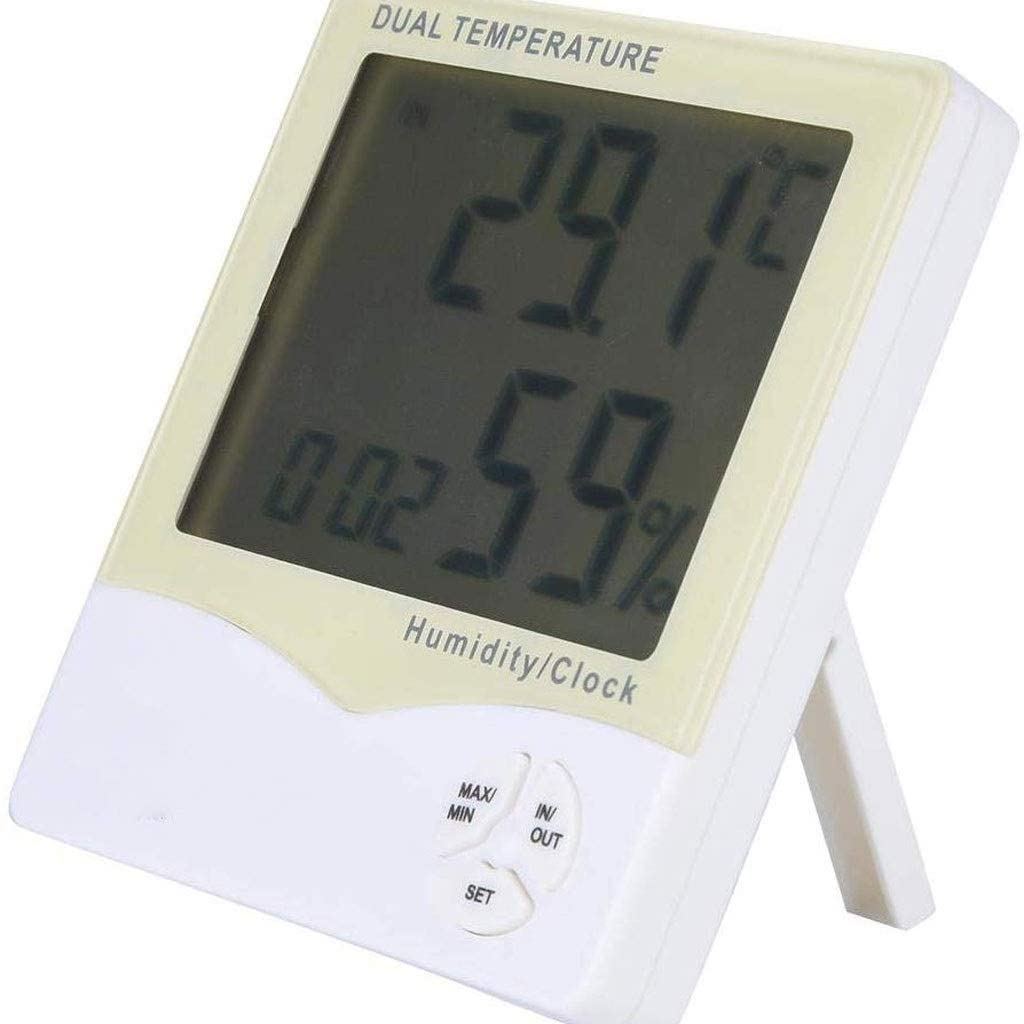Termómetro de higrómetro Digital, Monitor de Temperatura Interior y al Aire Libre Monitor de Oficina Temp Temp MEGURO DE Gauge for HOGAR, Oficina, INVERNIERNO, JARDÍN Interior