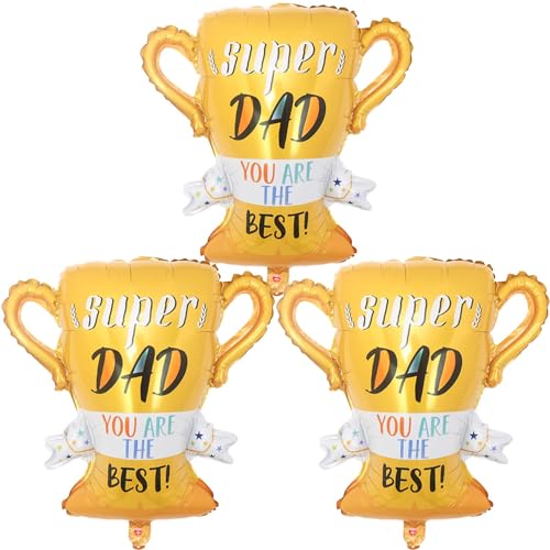 Trophy Balloon Father's Day Balloons Foil Balloons for Father's Day Themed Party Happy Father's Day Party Supplies Decorations Party Sets-3 PCS