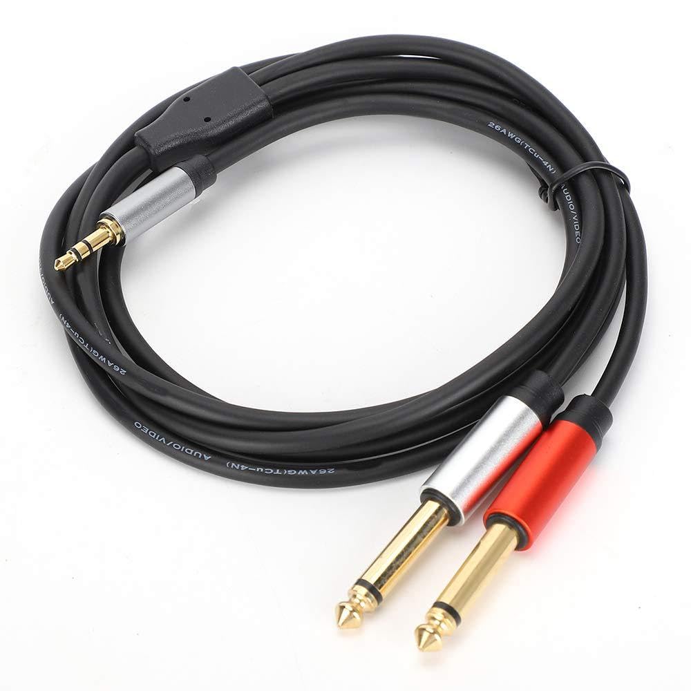 1/8 to 1/4 stereo cable,1/8 inch Male Stereo to Dual 1/4 Mono Male Audio Cable,3.5mm TRS to Dual 6.35mm TS Y Splitter Breakout Cord For PC,computer