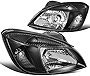 Auto Dynasty Factory Style Halogen Headlights Assembly Compatible with Rio Rio5 2006-2008, Driver and Passenger Side, Black Housing Clear Corner