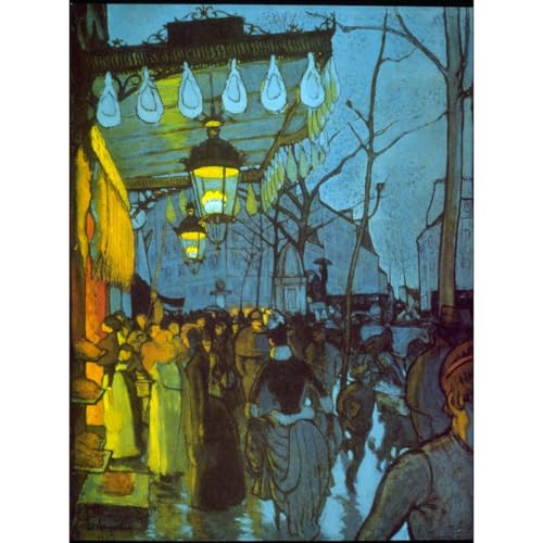 Toile Avenue de Clichy Anquetin pour décorer un grand salon moderne une ambiance bistrot parisien