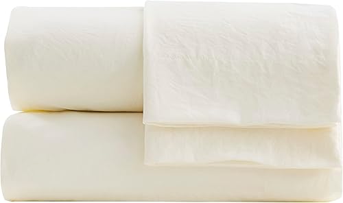 Vista 14 de Chezmoi Collection Juego de sábanas tamaño King lavado a piedra, 4 piezas extrasuaves, transpirables, resistentes a las arrugas y a la decoloración