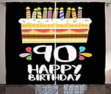 ABAKUHAUS Geburtstag Rustikaler Vorhang, Bunte Party-Einrichtung, Wohnzimmer Universalband Gardinen mit Schlaufen und Haken, 280 x 225 cm, Mehrfarbig