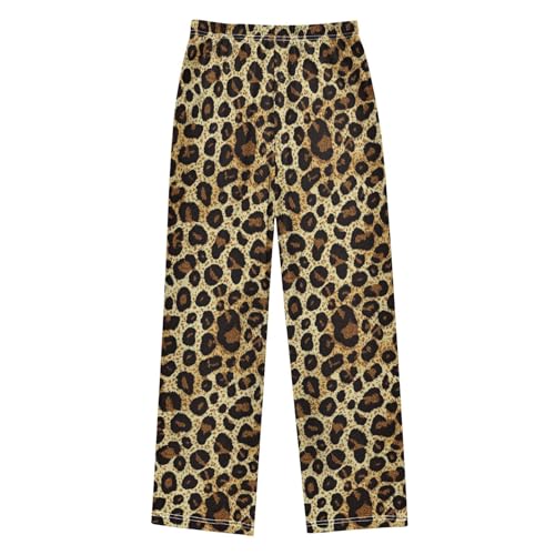 Leopard Animal Skin Texture Boys Pants for Kids Jogger Pants with Pockets S2