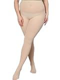 Plus Size Tights for Women, Control Top Semi Opaque Nylon Pantyhose High Waist