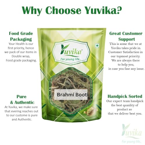 Image of YUVIKA Brahmi Booti - Gotu Kola - Bacopa Monnieri Linn - Indian Pennywort 100 Grams