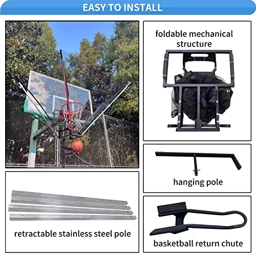 Basketball Rebounder Return System With 180° Basketball Return Chute, Compatible With Indoor And Outdoor Basketball Hoops, Basketball Training Equipment For Shot Training Efficiency #TOP1