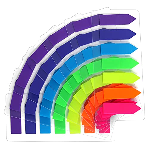 Image of 980 Pcs Sticky Notes Flags, 7 Color Index Tabs Index Flag Bright Colors Page Index Stickers Translucent f falkiya Page Makers for Page Bookmarks