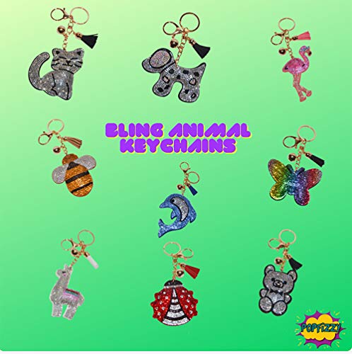 Popfizzy Bling Alligator Keychain for Women, Rhinestone Green Alligator Backpack Keychain for Girls, Cute Alligator Gifts3