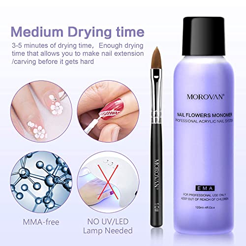 Morovan Acrylflüssigkeit für Nägel Professionelle 120ml Acryl Liquid Monomer für Acrylpulver Acryl nagelverlängerung… – Bild 3