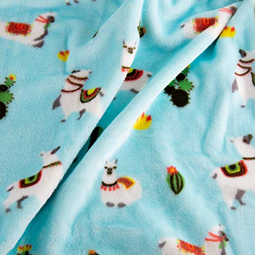 Avafort Velvet Plush Home Fleece Throw Blanket For Couch Sofa Bed, Warm Elegant Fuzzy Flannel Blanket For Kid Baby Adults Or Pet, Lightweight Soft Cozy Warm Luxury Microfiber Blankets (Llama-Sky Blue) #TOP1