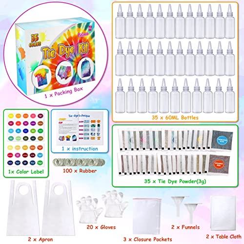Patifeed USGCHSP001 Tie Dye Kit, 35 Colors Fabric Tyedyedye Kit thumb #1
