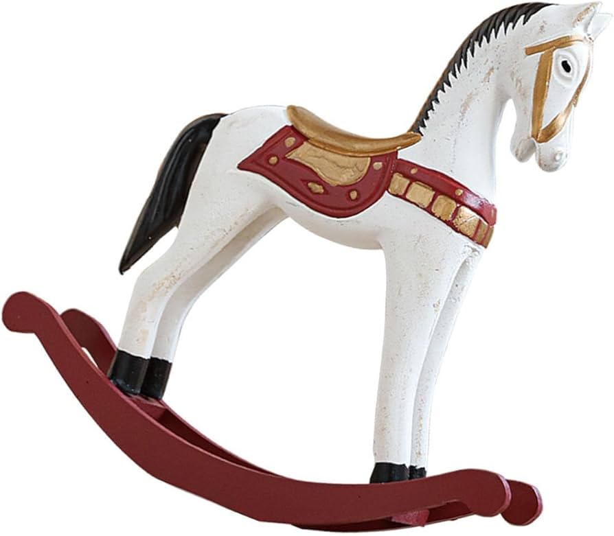Amazon.co.jp: amleso クリスマス ロッキングホース 像 動物彫刻