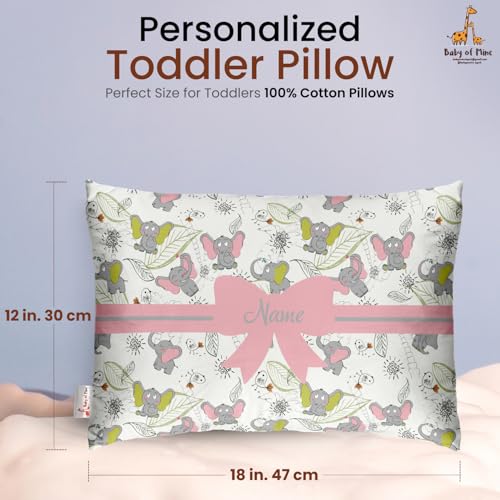Image of Personalized Pillow for Kids - Custom Name, Super Soft Cotton Cushion for Infants & Toddlers, 1 Month to 5 Year Olds, Keeps Head & Neck Comfortable, Adorable Prints, Body Positioner