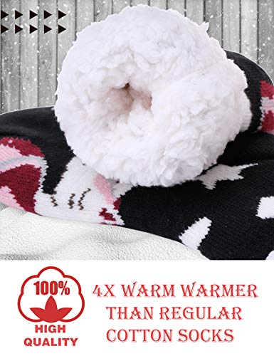 Image of MOGGEI Girls Slipper Fuzzy Socks Kids Boys Fluffy Fleece Lined Warm Plush Sherpa Winter Child Home Socks