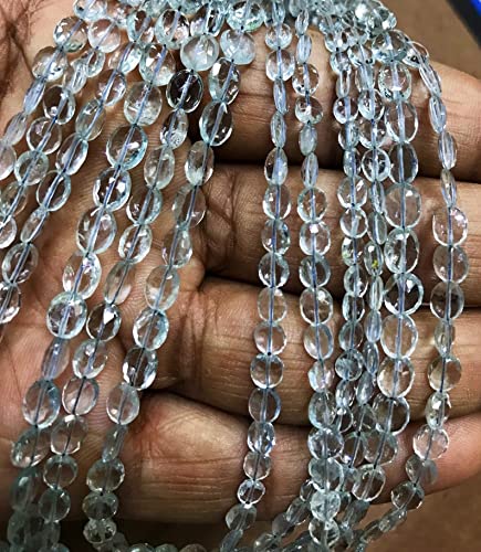 Perles ovales aigue-marine naturelle pour sublimer vos bijoux d'été