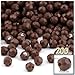 200pc Plastic Round Opaque Faceted Beads 8mm Brown Beads