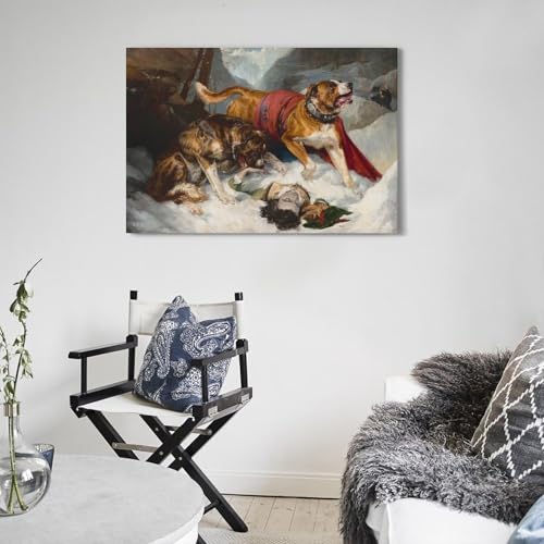 Poster Alpine Mastiffs par Edwin Landseer 40x60cm pour salon