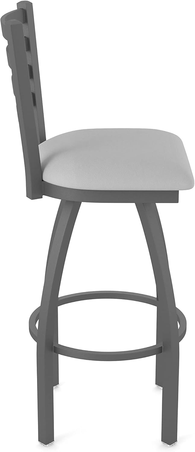 HBS 410 Jackie 36" Swivel Bar Stool with Pewter Finish and Canter Folkstone Grey Seat