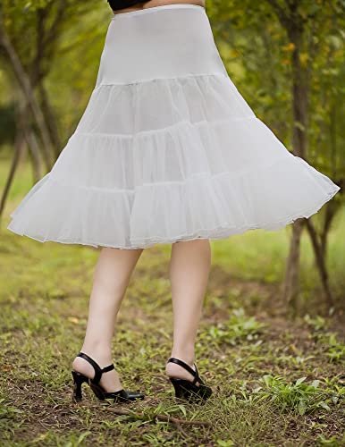 Image of 1950s Vintage Knee Length Crinoline Petticoats For Women Tulle skirts for under dresses 50s Clothing