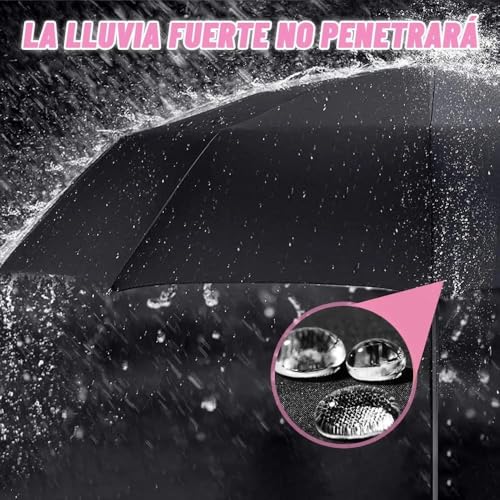 Image of LANBRELLA Portable & Folding Travel Umbrella, 3 Fold, Auto Open Close, Water Resistant, Windproof, with Carrying Handle (BLACK)