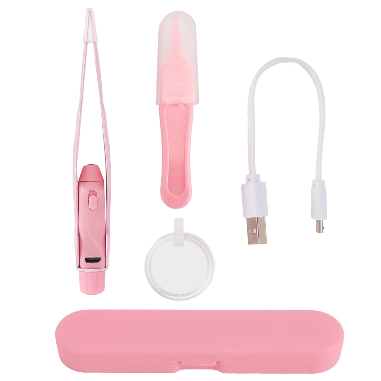 Ear Wax Removal Tool with USB Powered, Ear Tweezers with Light Ear Spoon Set with Storage Box for Adults