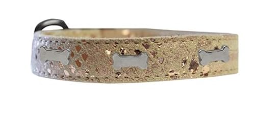 Miniatura 8 de Genuine Leather Dragon Skin Silver Bone Widget Dog Collar for Large Dogs ((3XL) 24", Copper)