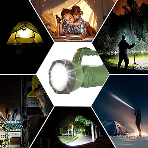 Image of Long Range Search Light 50 Watt Waterproof Led with 24 Big Sparkle Side Led Torch (Green, 8 cm, Rechargeable) D.P 7323 B