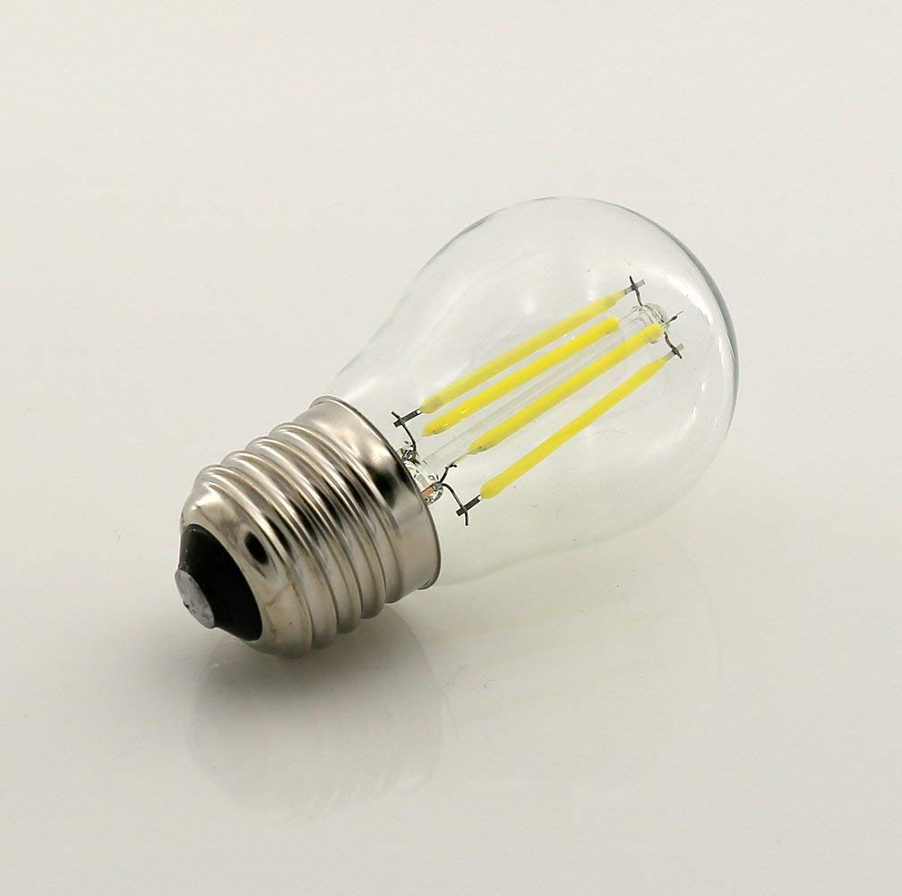 Bombillas led Bombilla de filamento LED G45 E27, 40 W, Equivalente a incandescente, Pelota Golf Transparente, Blanco frío, 6500 K, 4, no Regulable, Paquete 10(4W-10 Pack)