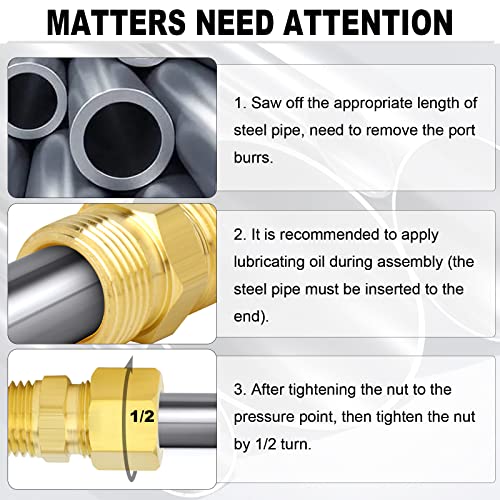 ChillWaves Brass Compression Tube Fitting, 5/16" OD x 1/4" NPT Male Compression Union Connector(10-PACK) by ChillWaves - Used condition - Image 5