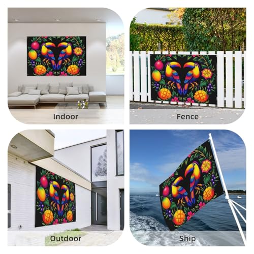 Drapeau de cour perroquet tropical en polyester résistant de haute qualité - 8
