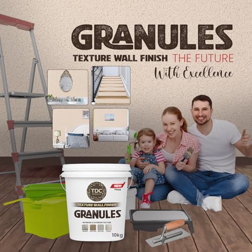 Image of The Decor Co. Marble Texture Wall & Floor Paint with 3D Designer Stone and Granite Luxury Finish Washable Water Resistant Acrylic Emulsion for Interior Exterior Home Decor DIY (1Pc, 10kg, Light Cream)