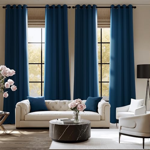 Image of NICETOWN Morrocan Blue Room Darkening Curtains 84 Inches Long 2 Panels
