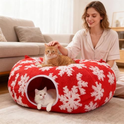 Cama de dona para gatitos con cojín cómodo de invierno para ejercicio y hogar 3