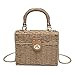 ENCOMAG Borsa in Rattan per Donna, Borse con Manico Superiore Rattan Woven Tote Bags da Spiaggia Estiva, Vintage Borse di Paglia Cestino con Perle Per Le Vacanze Shopping Viaggi