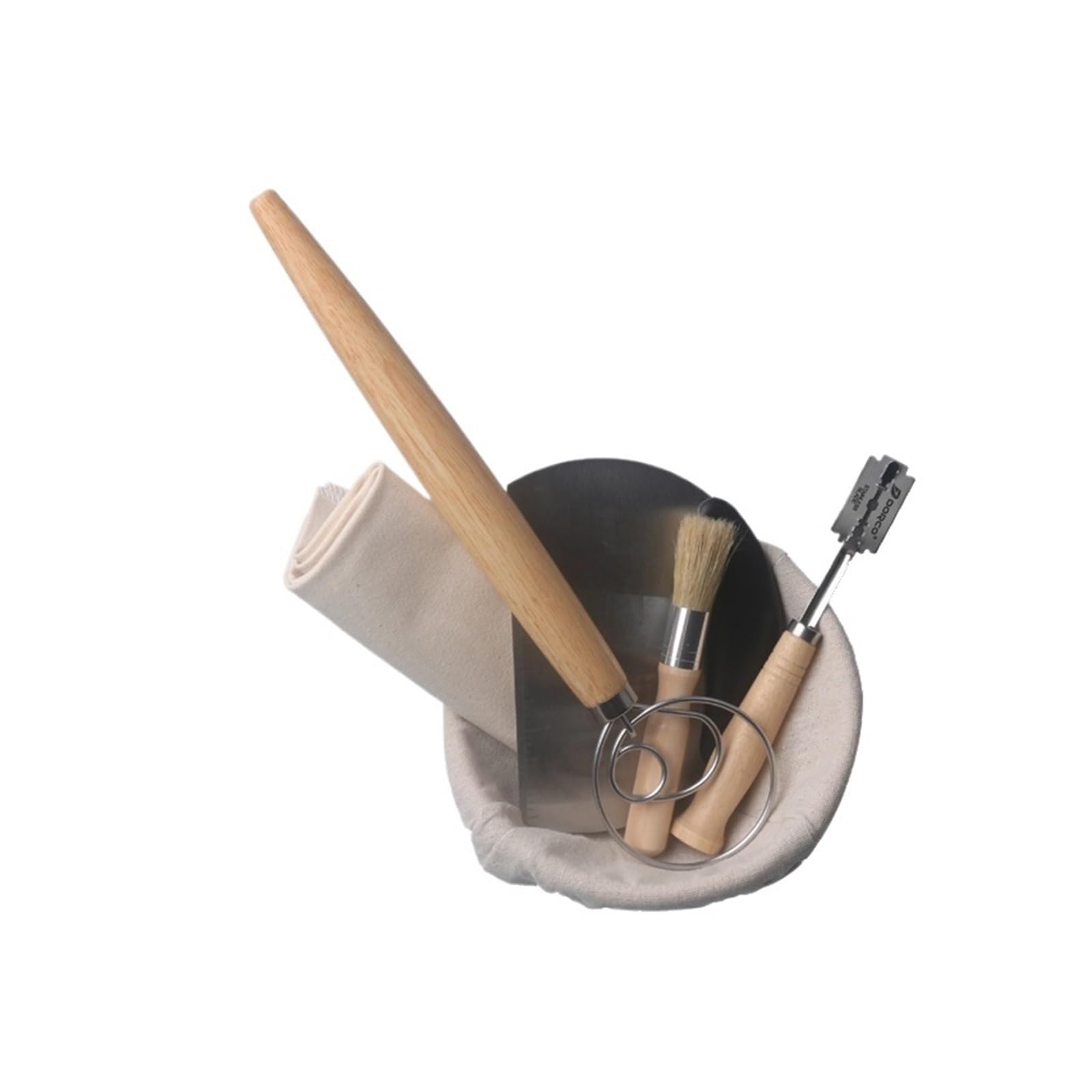 bread proofing basket, Baking Tools Dough Fermentation For Professional And Home Bakers Sourdough Rattan Basket For Bread(6 Pcs Set XL)