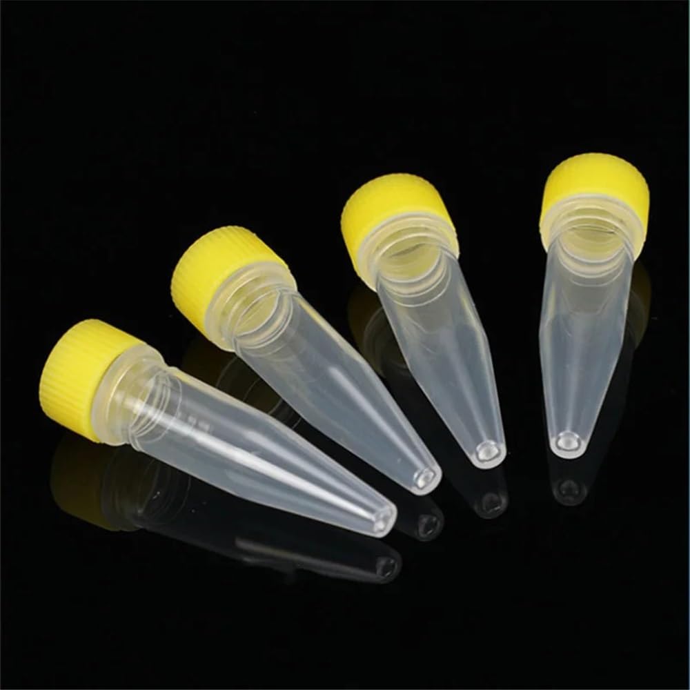 Laborglaswaren 500 Teile/los 1,5 ml 10 × 45mm Kunststoff Fläschchen Schraube Kappe Scharfen Boden Zentrifuge Labor Mit Dichtung Ring