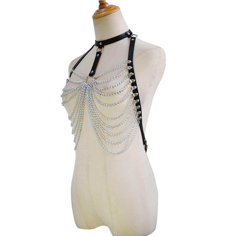 Glixoft Chaîne De Corps En Perles Multicouche - Collier D'Épaule Pour Robe De Soirée Et Danse