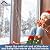 Window Insulation kit for Winter - Indoor Window Plastic for Winterizing, Tear Resistant Transparent Window Cover with Adhesive Straps, 80x175cm,White