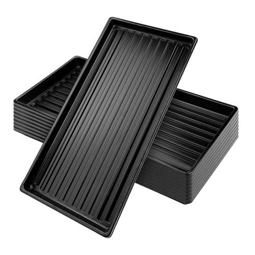 Zilams 8 Pièces Bac Plastique Germination (50.8x25.4x4 cm), Réutilisable Plateau de Culture pour Semises sans Trous D'évacuation pour Hydroponique en Serre