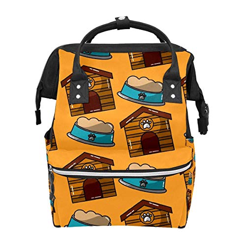 Preisvergleich Produktbild Rucksack für Haustiere, mit Fressnapf, Orange, große Kapazität